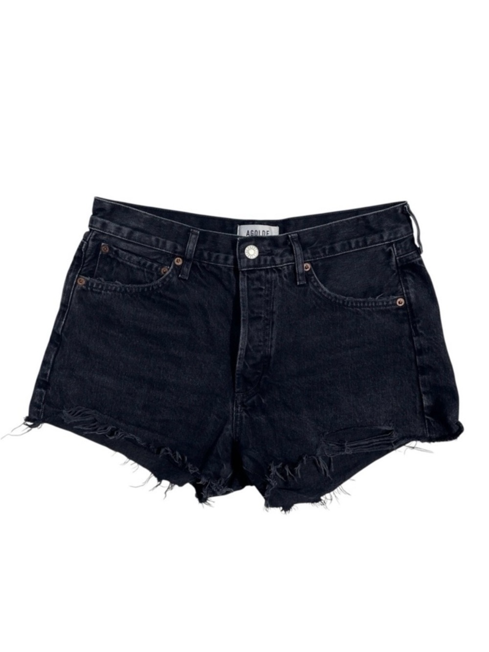 Agolde Parker vintage cut off shorts denim cotton black womens 27